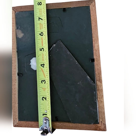 Vintage Framed Train and House Cross-Stitch Art 8"x6" - Picture 4 of 5